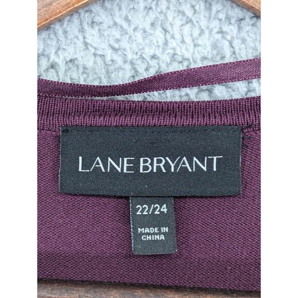 Lane Bryant Light Open Cardigan Women 22/24 Purple Knit 3/4 Sleeve Lace Back T32 - Picture 12 of 16